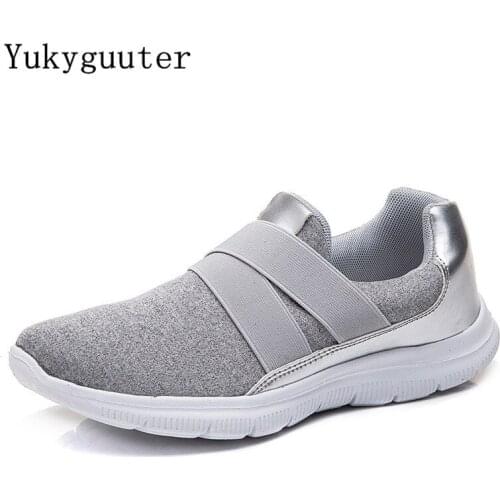 Woman Sports Running Shoes Flats Outdoor Sneakers 2019 Summer Mesh Breathable Couple Lightweight Athletic Women Slip On Platform