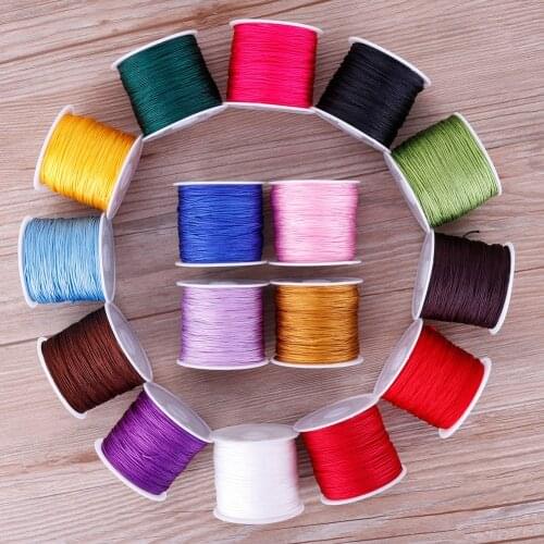 0.8mm 45M/Roll Nylon Cord Thread Chinese Knot Macrame Rattail Bracelet Braided String #255733