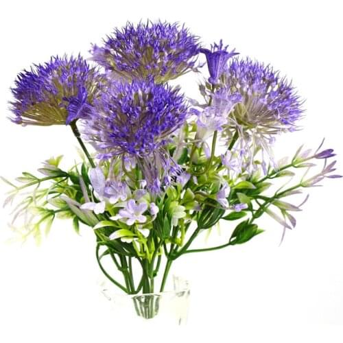 1pc Artificial green onion ball dandelion flower plastic bouquet pastoral fresh living room table flower arrangement