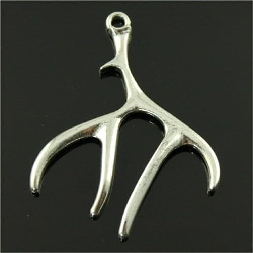 10pcs Antlers Pendant Charms For Jewelry Making Charm Antlers Christmas 2 Colors Christmas Antlers Charms 40x51mm