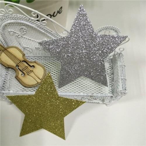1000Pcs 3" Gold Silver Glitter Paper Star Glitter Star For Banner Birthday,Wall Background Prop Hanging Garland Glitter Star