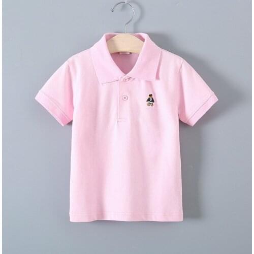2020 Summer Polo Shirt Girls New Casual Short Sleeve Polos Fashion Boys Shirts Tops Teenager Girls Cotton Polo Shirt 6 8 10 12
