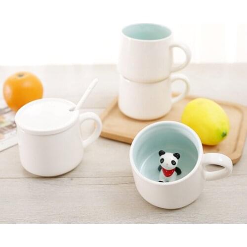 400ML Creative Ceramic Mug Cute Cartoon Stereo Cup Milk Coffee Cups Couple on Cup Drinking Cups