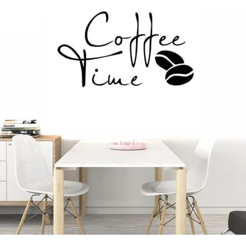 570*146mm Coffee Time Kitchen Parlour Wall Decals Sticker Cafe Vinyl Home Decor Removable
