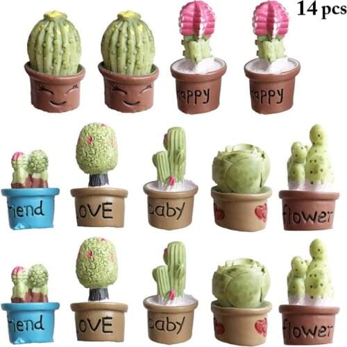 7/14 Pcs Resin Small Plant Fridge Magnet Home Refrigerator Magnets Stickers 3D Resin Refrigerator Magnet For Home Decoration