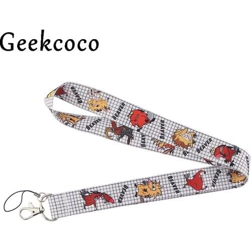 Beaver Neck Strap Cartoon Lanyards for keys ID Card Gym Mobile Phone Straps USB badge holder DIY Hang Rope J0526