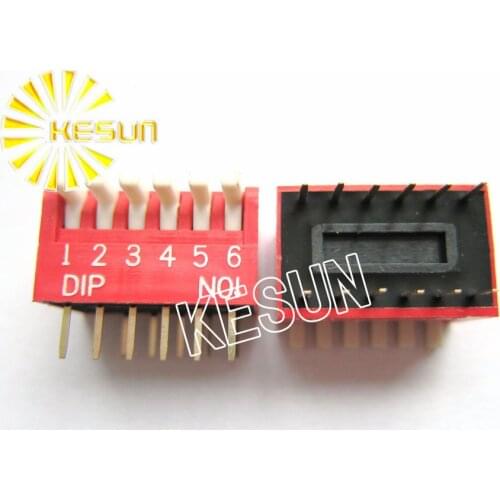FREE SHIPPING 10PCSx China Quality DP-06 Red 6P DIP Switch 2.54mm DIP-12 6 Position Encoder Switch