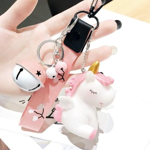Keychain 11 Styles Pink Unicorn Hair Ball Ladies Bag Pendant Plush Ball Fluffy Artificial Rabbit Hair Keychain Girl Key Pendant