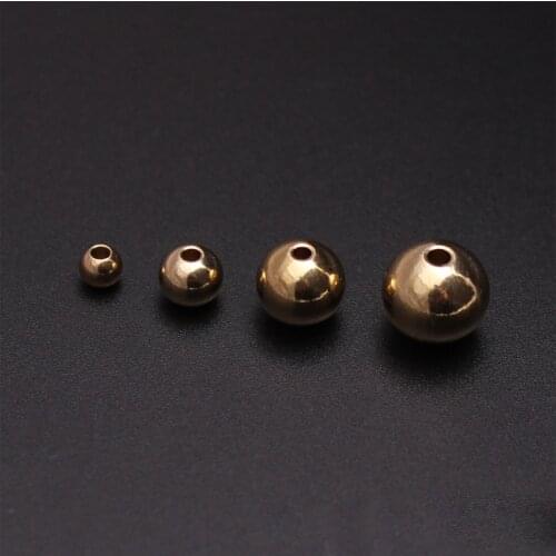 20pcs/lot High Quality Solid Copper Beads 4 5 6 8 9.5mm Round Ball Spacer Beads DIY Jewelry Making Bracelets Necklace Findings