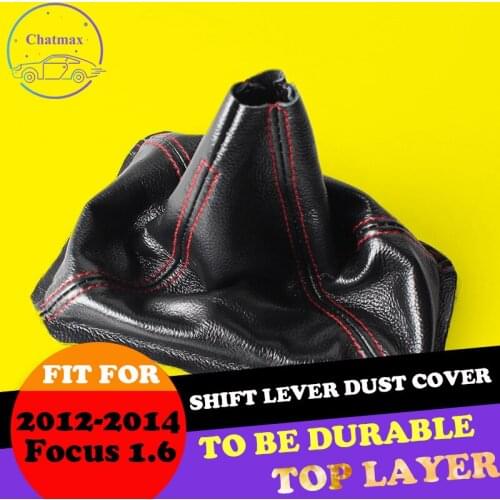 Black Top Layer Leather Dust Cover for Ford Focus 1.6 2009-2014 Auto Car Gear Shift Lever Gaiter Handle Dust Cover Handle Ball