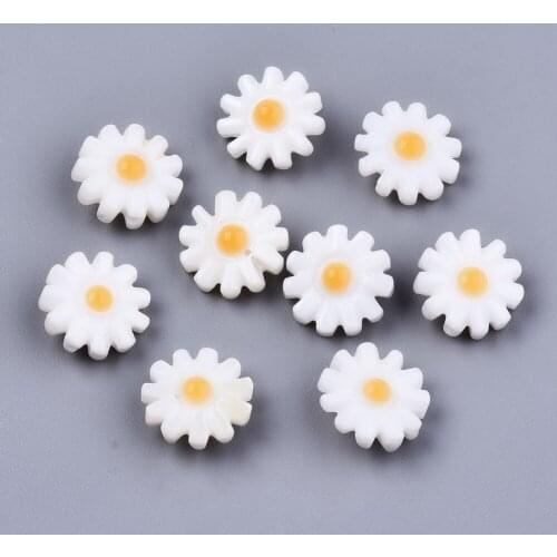 Fashewelry 10pcs Natural Freshwater Shell Flower Beads 10mm for DIY Jewelry Making Bracelet Earring Accessories Seashell Color