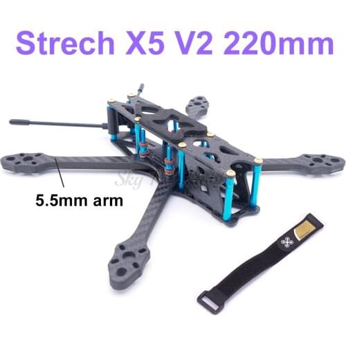 Strech X5 V2 220 220mm 5.5mm Arm Freestyle FPV Racing Quadcopter Frame Kit better X5 Johnny FPV edition for 5 inch propeller