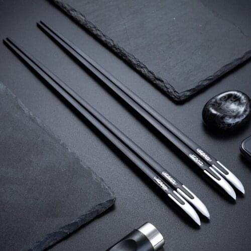 Saber Chopsticks Design 5Pairs/set Western Metal Chopsticks Non-slip Stainless Steel Chopsticks Sets Food Grade Sushi Chopsticks