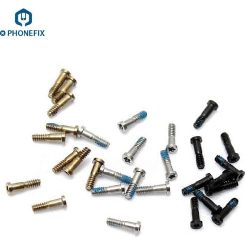 PHONEFIX 5-Point Star Back Cover Screw White Black Sliver Bottom Screws Replacement Parts for iPhone 8 8P X repair