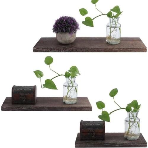 Retro Floating Wall Shelf Storage Rack Organizer Hanging Bookshelf Home Decor Wall Mounted Rustic Floating Shelves Wall Display