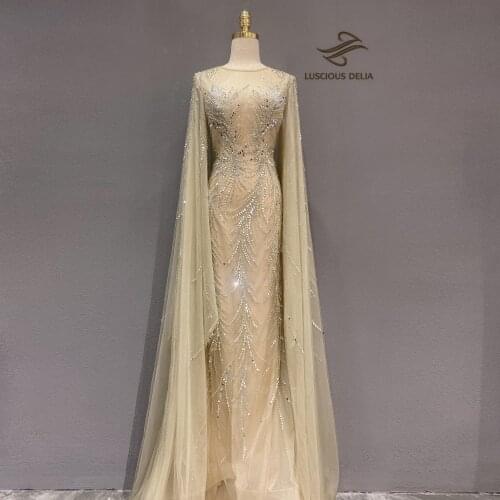 Luxurious Evenning dresses Diamond Beading long sleeve Mermaid Formal Dress 2021 new dubai