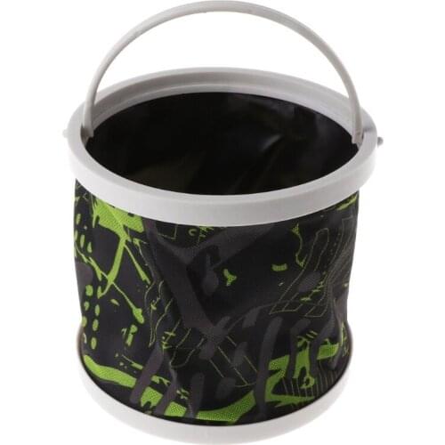 Fishing Bucket Canvas Round Folding Outdoor Portable 14cm Storage Camping Hiking