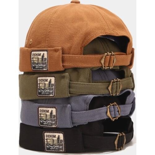 Brimless Hat Docker Cap Breathable Beanie Hats Cotton Retro Adjustable Literary Landlord Sailor Cap Women Hip Hop Hat