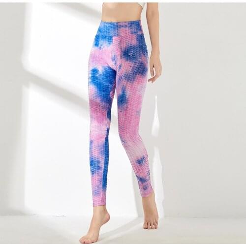 High-waist Hip-lifting Yoga Pant 2021 Explosive Sport Shorts Seamless Tight-fitting Leggings Tie-dye Jacquard Fitness Clothing
