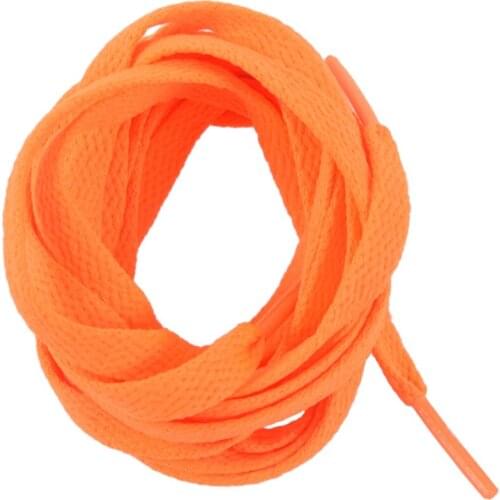 Trainers Replacement 8mm Wide Orange Flat String Shoelace Pair