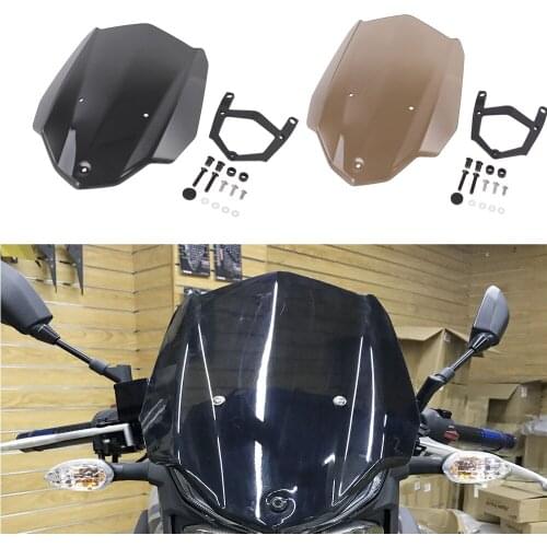 MT03 Windscreen Windshield Wind Deflectors with Bracket For Yamaha MT-03 2016 2017 2018 2019 MT 03 Accessories Double Bubble New