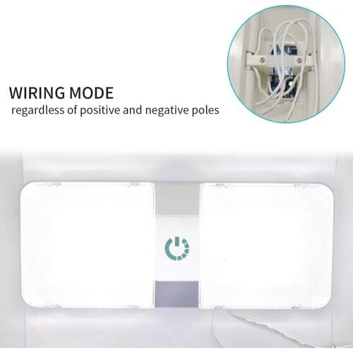 Vislone 48LEDs Ceiling Light Interior Double Dome Ceiling Lights for RV Boat Camper Trailer