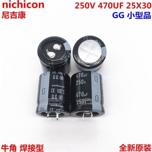 2PCS/10PCS 470uf 250v Nichicon GG 25x30mm 250V470uF Snap-in PSU Capacitor