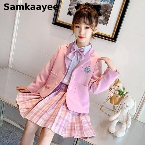 5-16y Kids Girls Blazers Spring Autumn Childrens Suit Clothes Jackets Solid Outwear Casual Coat Fashion Pink Party Clothes y46