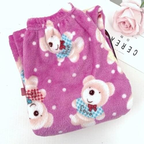 Winter Womens Plush Pajama Pants Warm Home Pants Cheap Loose Comfortable Elastic Waist Cute Cartoon