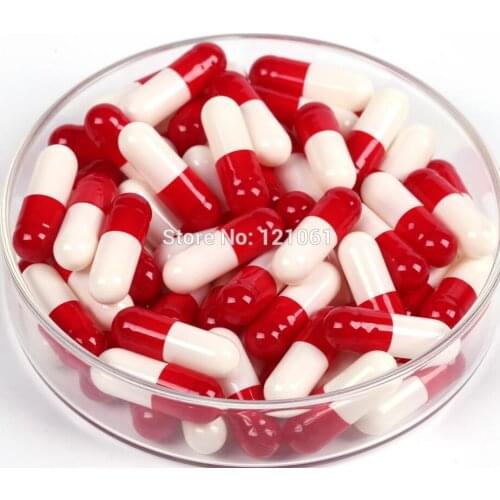0# 10,000pcs!Red-White Empty Capsules size 0,hard gelatin empty capsules(joined or seperated capsules size 0)