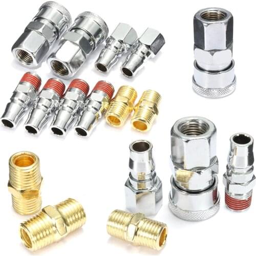 New 10 pcs Quick Coupler Fittings 1/4 inch Air Hose Connector Fittings Pneumatic Quick Fitting Plug corrosion resistance metal