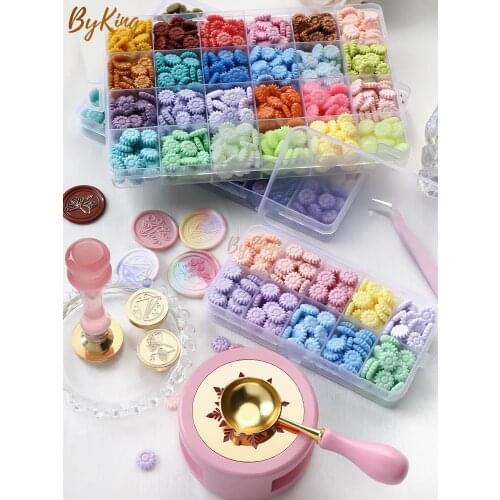 2021Wax Seal Box Set Sealing Beads for Envelope Wedding Packaging Gifts Plant Seal Flower Seal Wax Wax Stamp Making Tools