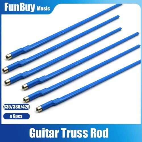 6pcs TWO WAY OR TWO COURSE Steel GUITAR TRUSS ROD for Acoustic Guitar 330/380/420MM Blue