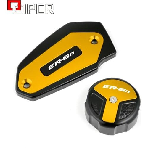 For KAWASAKI ER6N ER 6N ER 6F 2009-2016 Motorcycle Accessories CNC Front & Rear brake Fluid Cylinder Master Reservoir Cover Cap
