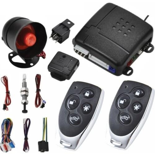 Car Alarm Vehicle System 1-Way Remote Central Door Lock Keyless System With 2 Remote Control Burglar Protection Security System