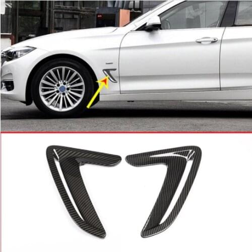 Carbon Fiber Side Air Vent Cover Hood Intake Bezel Fender For BMW 3 Series GT Gran Turismo F34 2013-2017 Car Accessory