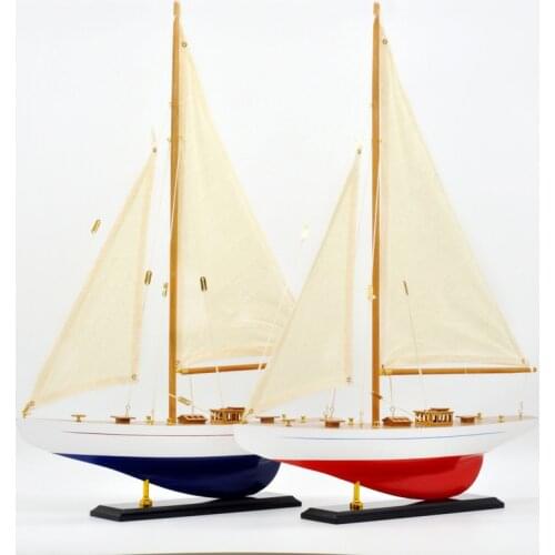 Luckk 42cm Handmade American Sailboat Model Wooden Sailing Boat Home Decoration Gift for Friend 42*8*57cm