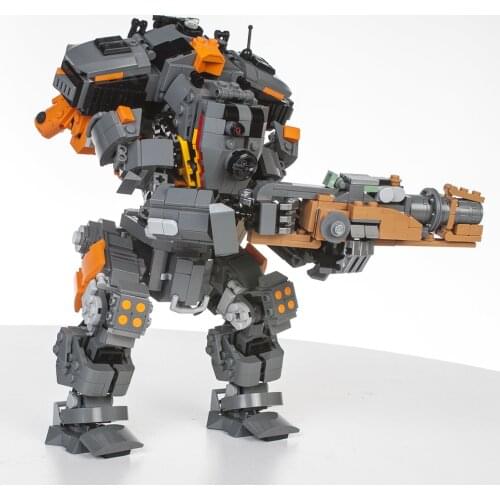 Children DIY 1404Pcs STEM MOC Flame Mecha Bricks Small Particle Building Blocks Educational Toy Gift Set with Blaster