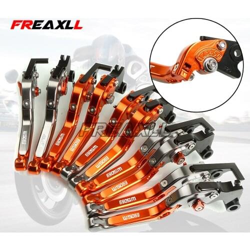 For 690 SM 690SM 2007 2008 2009 Clutch Brake Levers CNC Motorcycle Adjustable Folding Extendable lever Accessories