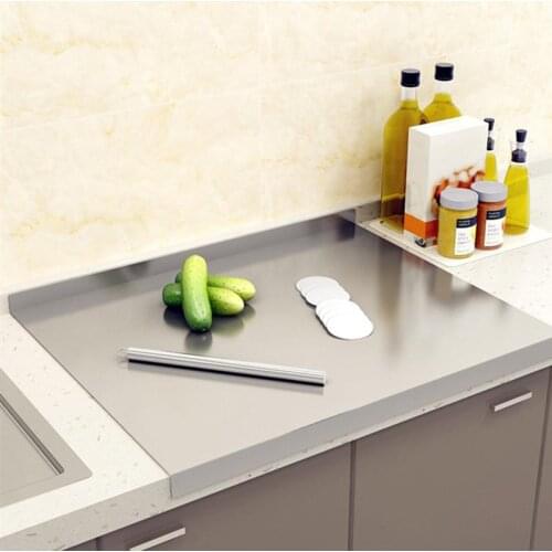 1Pc Stainless Steel Chopping Block Dough Pastry Board Home Cutting Board Chopping Board Kitchen Tool Resturant Use Silver
