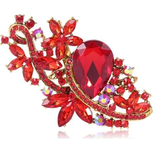 European and American style cross-border hot selling new crystal gem brooch for Women Wedding Dress Accessories Gift Dress pins