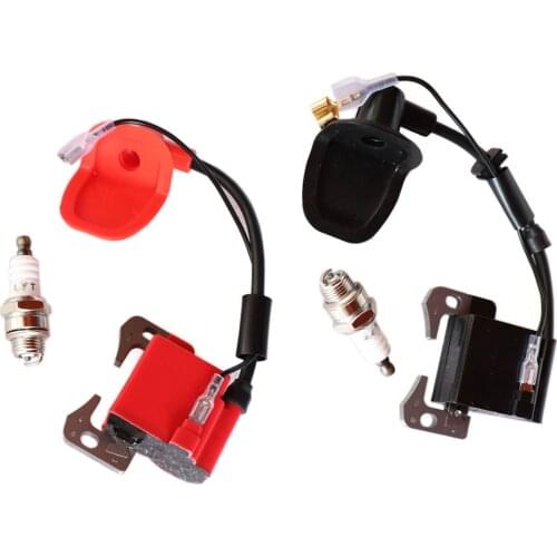 Red&Black IGNITION COIL For 43cc 47cc 49cc Motorcycle Mini Quad Pocket Dirt Bike ATV 2-Stroke Engine Part With Spark Plug
