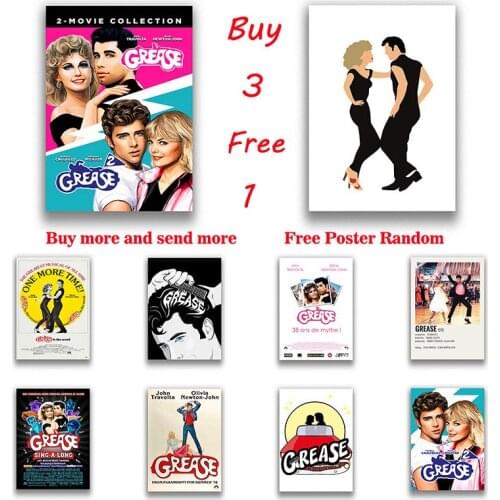 Grease Classic Film Poster Poster Vintage Poster Bar Home Decoration Wall Sticker