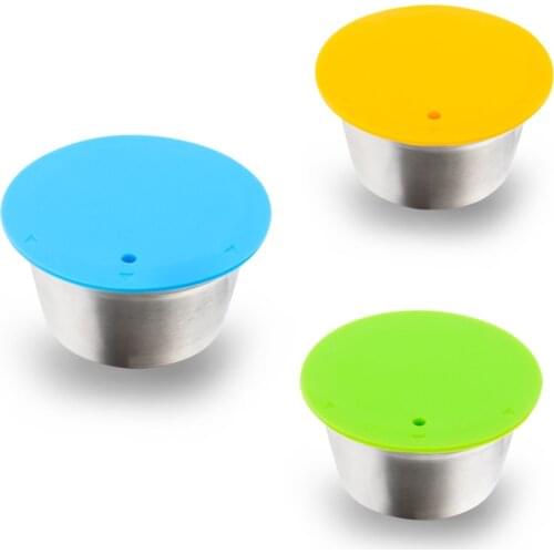 Reusable Coffee Filters fit For Nescafe Dolce Gusto Refillable Coffee Capsule Pod Stainless Steel silicone Coffee Filters
