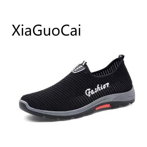 Round Toe 2019 Newest Summer Mens Mesh Casual Shoes Mens Flat Loafers Breathable Deodorant Casual Sneakers Shoes