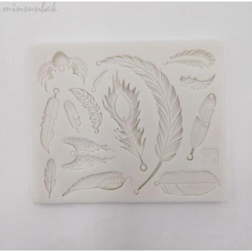 Minsunbak Feather Wedding Silicone Mold Fondant Mold Wings Chocolate Cake Decoration Baking Tools