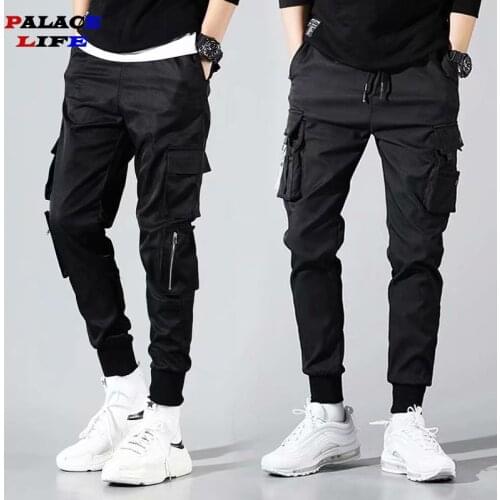 Mens Side Multi-pocket Pants 2020 Hip Hop Male Tatical Jogger Loose Style Mens Sweatpants Fashion Streetwear Casual Trousers