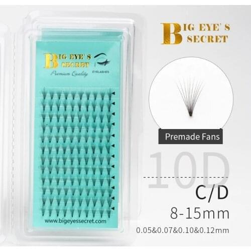 BES 2D 3D 4D 5D 6D 7D 10D Mega Pre Made Russian Volume Fan Eyelash Extension Russian Volume Premade Fans Cilios Lashes Extension