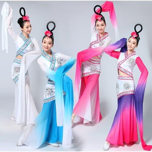 New womens adult classical water sleeves ethnic dance Yangko clothing mining Wei dance costumes dance performances clothing