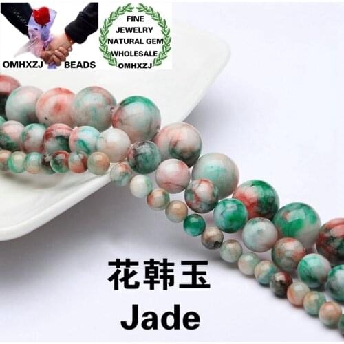 OMHXZJ Wholesale ZB130 6 8 10 20mm DIY Bracelet Necklace Jewelry Making Accessories Findings Natural Stone Fine Jade Round Beads